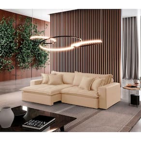 Sofá Zen Linho 02 Módulos 120 Cm B25 Meu Sofá Online A294 Linho Creme
