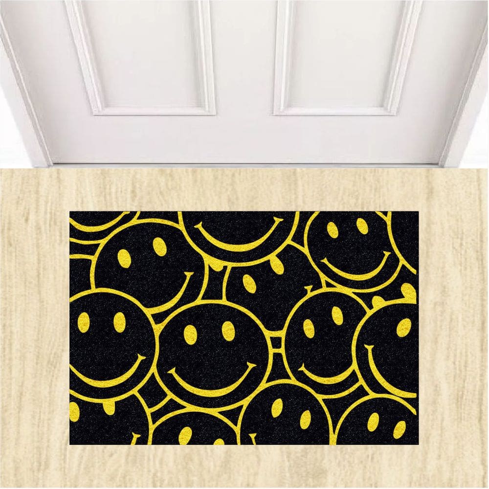 Capacho Tapete Smile Carinhas Felizes 60X40cm Antiderrapante