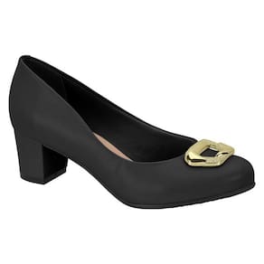 Sapato Feminino Beira Rio Scarpin Fivela Salto Blocado