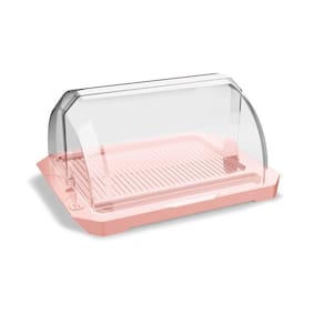 Porta Pão Com Tampa Acrílico Armazena E Conserva Uz Rosa