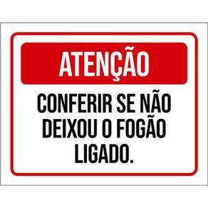 Kit 3 Placas Conferir Deixou Fogão Ligado 36X46