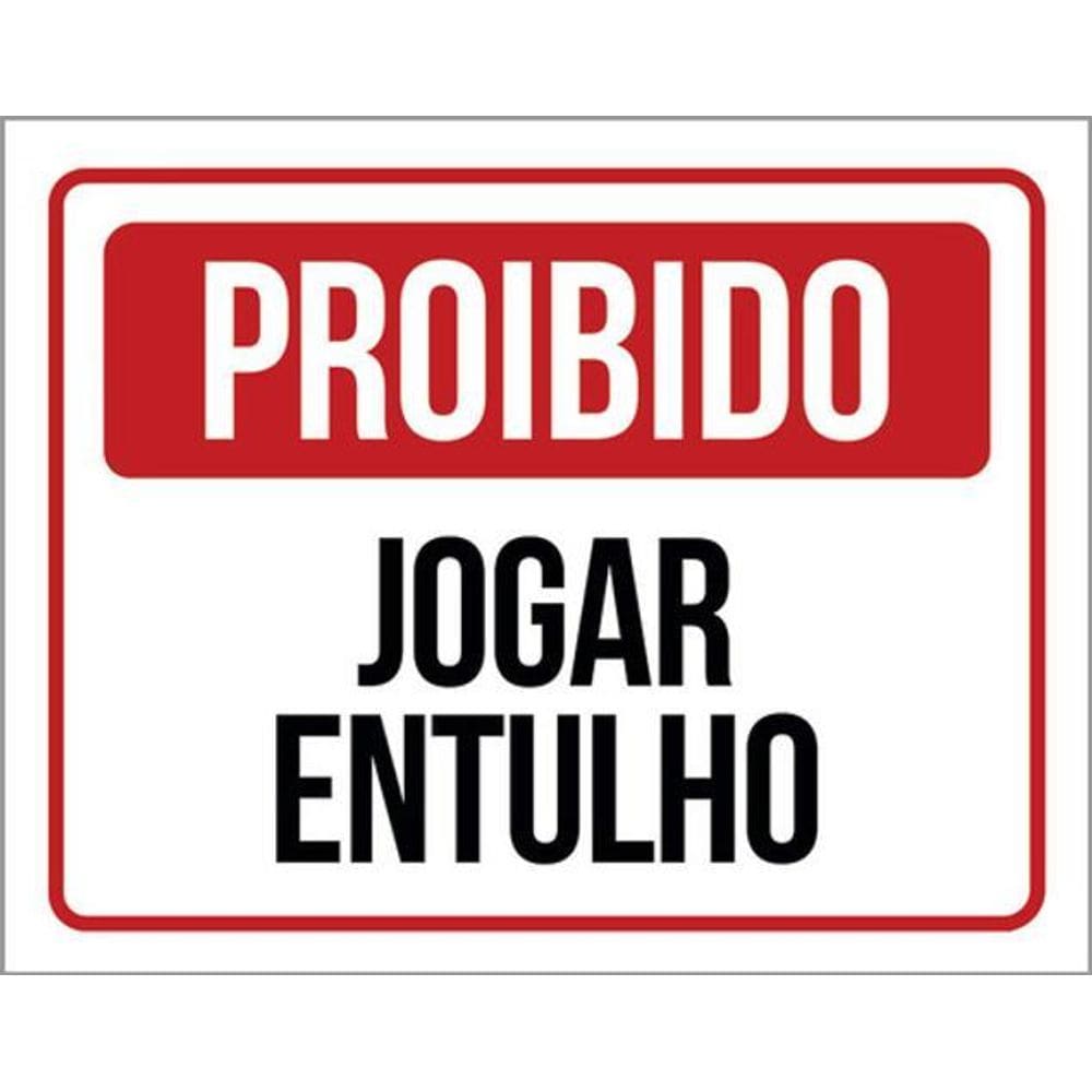 Kit 3 Placas De Proibido Jogar Entulho 36X46