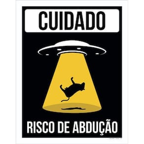 Kit 5 Placas Cuidado Risco Abdução Vaca 36X46