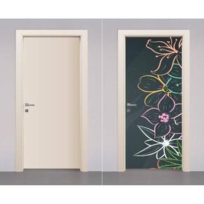 Adesivo Envelopamento Decorativo De Porta Flores Floral