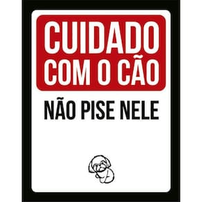 Kit 3 Placas Cuidado Cão Não Pise Nele Shih Tzu 36X46