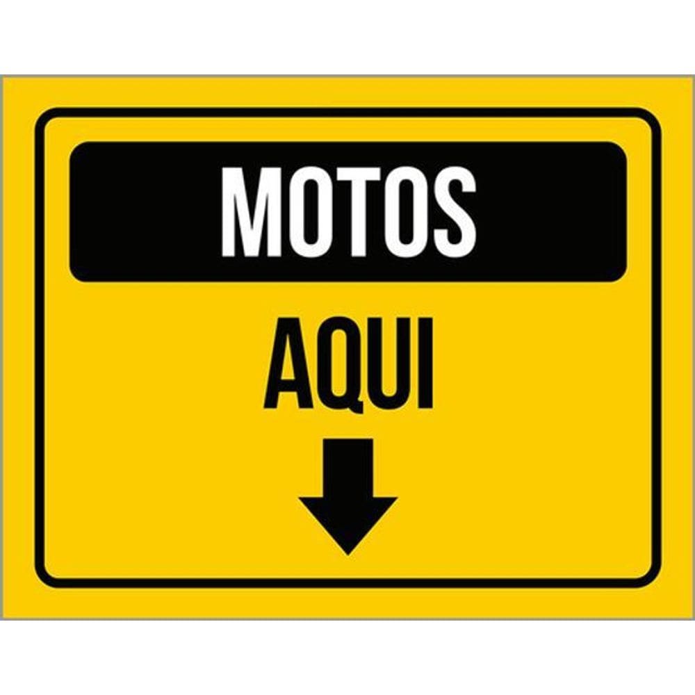 Kit 5 Placas Estacionamento Motos Aqui 36X46