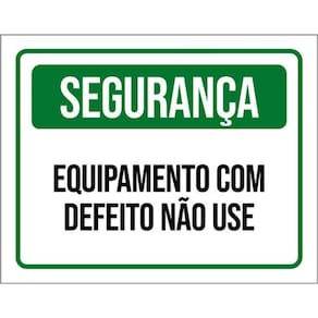 Kit 10 Placas De Segurança Equipamento Defeito 36X46