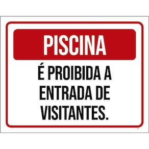 Kit 5 Placas Proibida Entrada Visitantes 36X46
