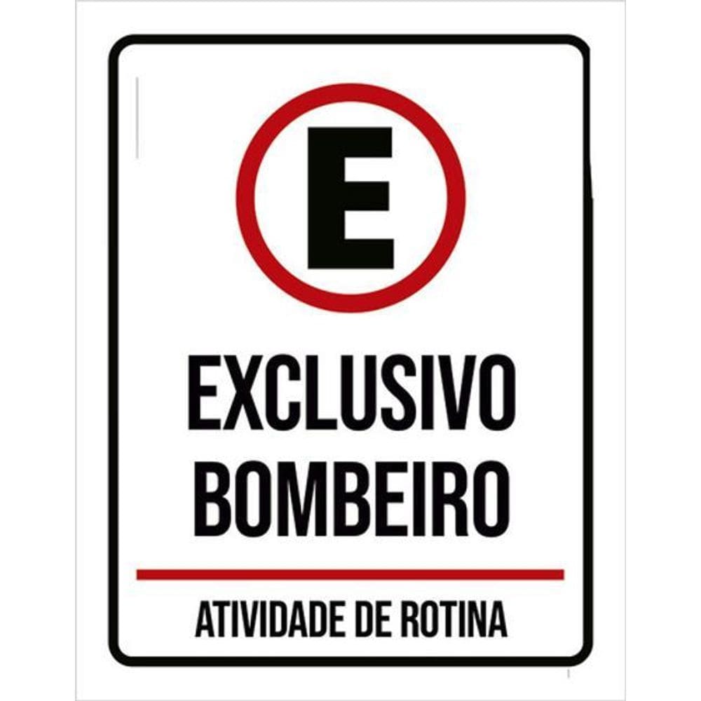 Kit 10 Placas Estacionamento Exclusivo Bombeiro 36X46