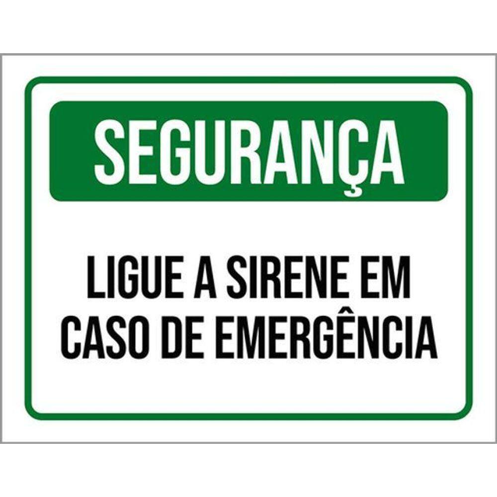 Kit 10 Placas Segurança Ligue Sirene Emergência 36X46