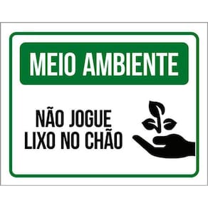 Kit 10 Placa Meio Ambiente Jogue Lixo No Chão Ver 36X46