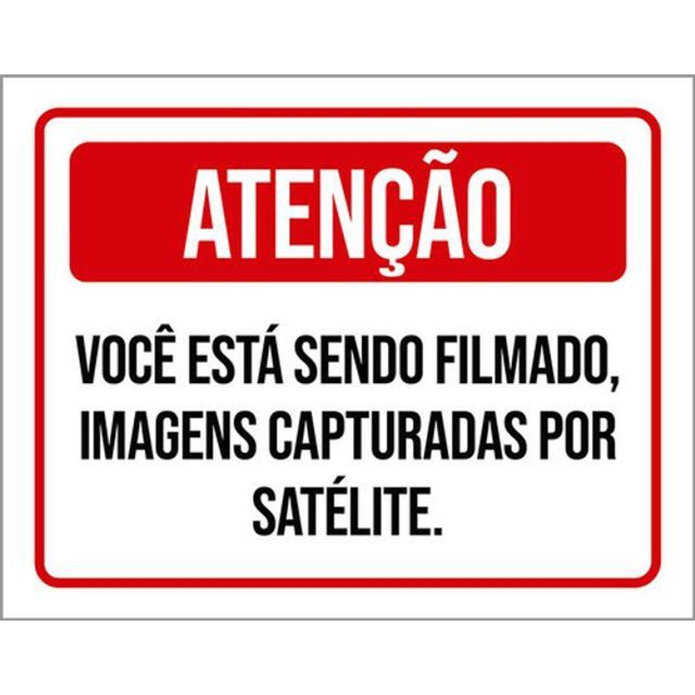Kit 5 Placas Atenção Você Filmado Imagens Capturadas 36X46