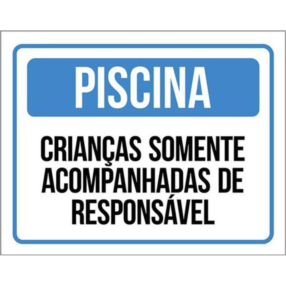 Kit 5 Placas Piscina Crianças Acompanhadas 36X46