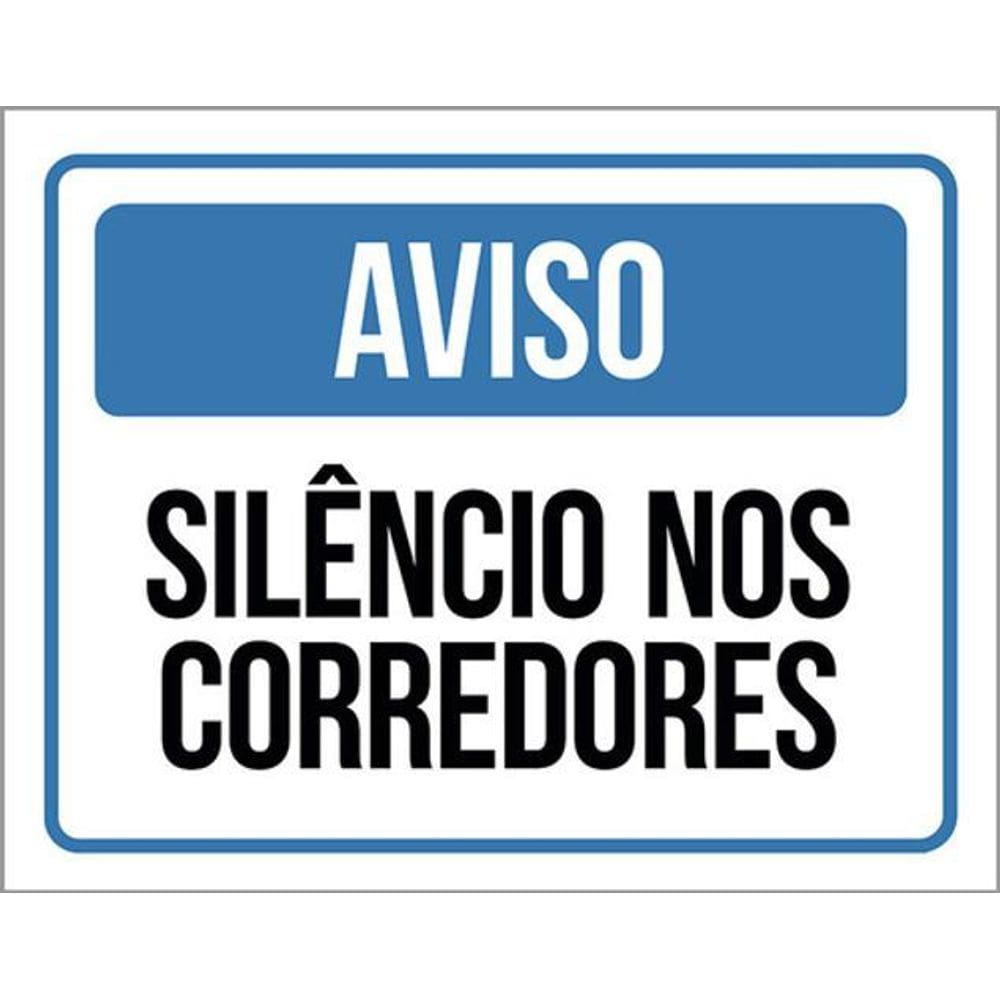 Kit 5 Placas Aviso Silêncio Nos Corredores 36X46