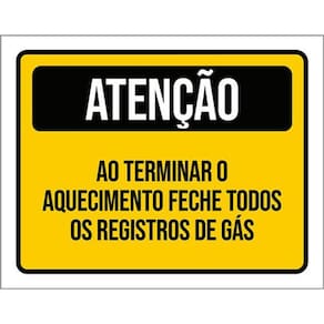 Kit 3 Placas De Atenção Feche Registros De Gás 36X46