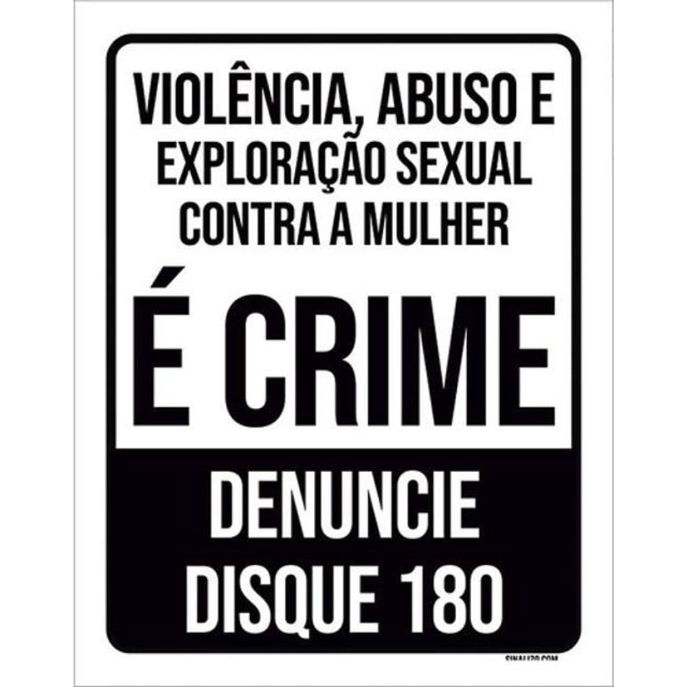 Kit 3 Placas Violência Abuso Exploração Crime Denuncie 36X46