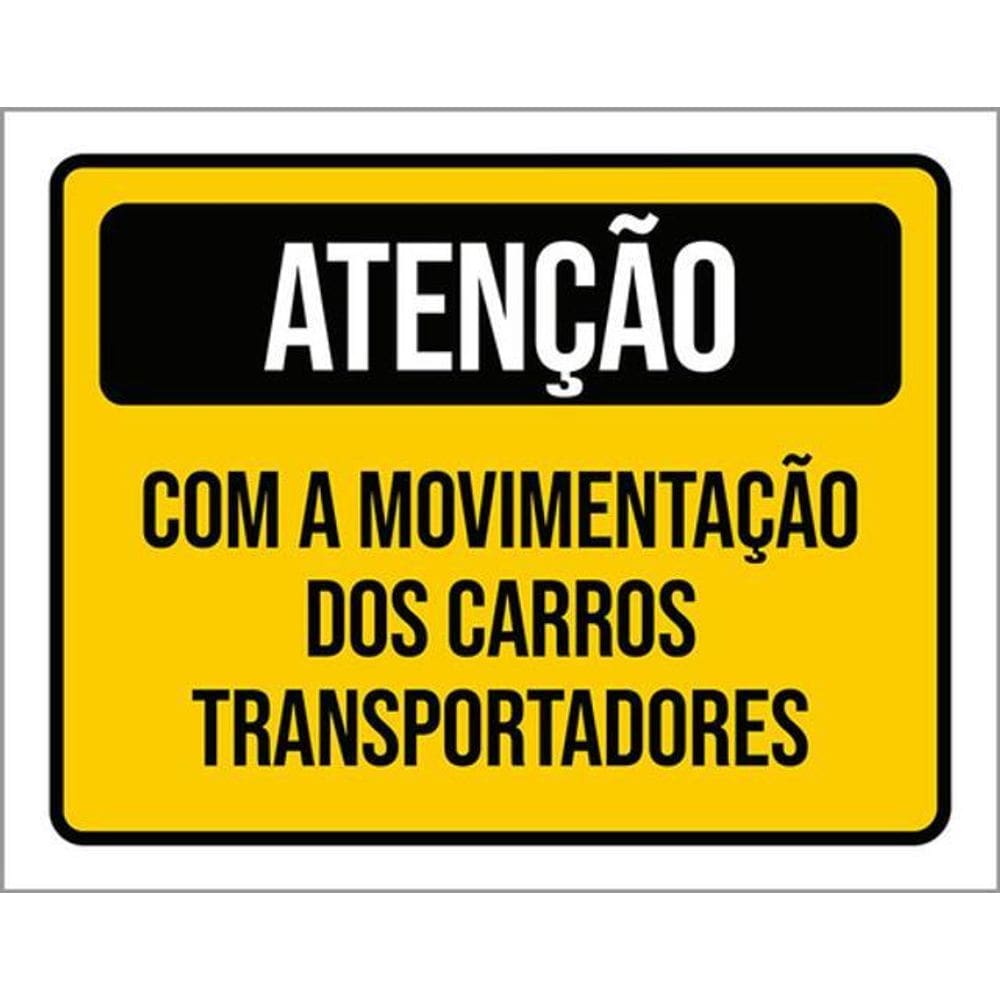 Kit 3 Placa Movimentação Carros Transpotadores 36X46