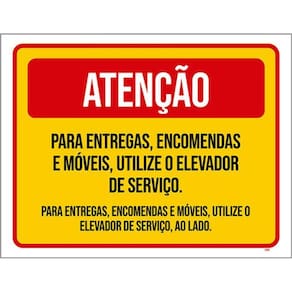 Kit 10 Placa Entregencomendmóveis Elevador Serviço36X46