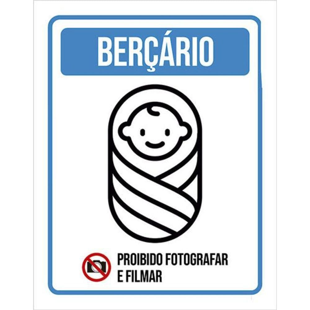 Kit 3 Placas Berçário Proibido Filmar Fotografar 36X46