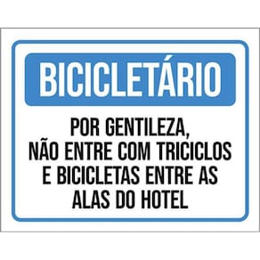 Placa Bicicletário Não Entre Triciclos Bicicletas 36X46