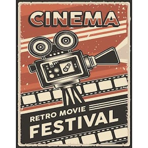Kit 10 Placas Cinema Retro Movie Festival 36X46