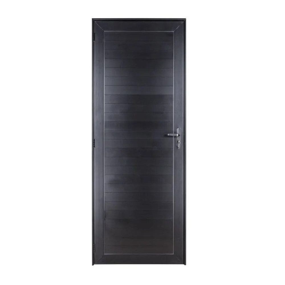 Porta de Aluminio Lambril 210 Cm X 90 Cm Preto