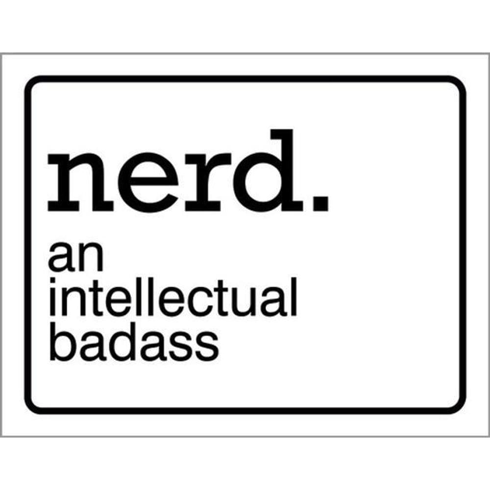 Kit 3 Placas Nerd Na Intellectual Badass 36X46