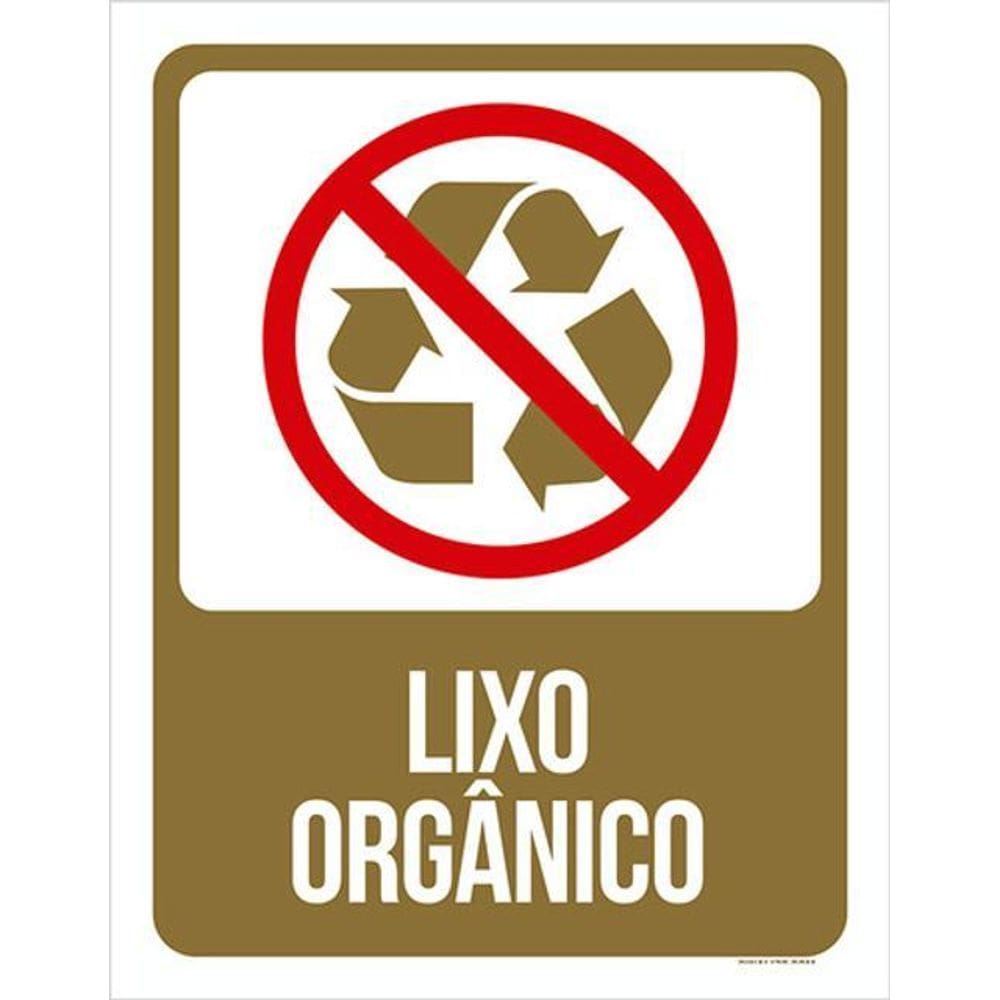 Kit 3 Placas Lixo Marrom Orgânico 36X46