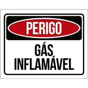 Placa Sinalização - Perigo Gás Inflamável Atenção 36X46