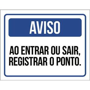 Kit 3 Placas Aviso Entrar Sair Registrar O Ponto 36X46