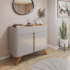 Buffet para Sala de Jantar 2 Portas 92cm Off White/Naturalle