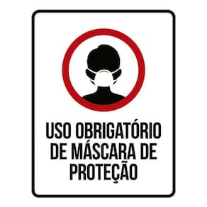 Kit 5 Placas Uso Obrigatório Máscara De Proteção Ícone 36X46