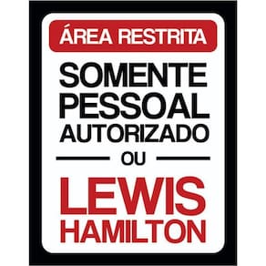 Kit 5 Placas Área Restrita Lewis Hamilton 36X46