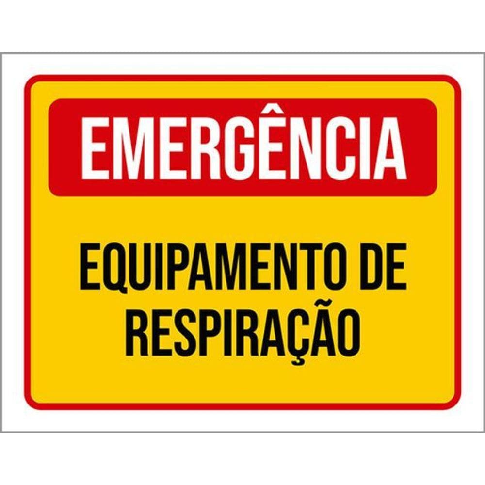 Kit 5 Placas Emergência Equipamento Respiração 36X46