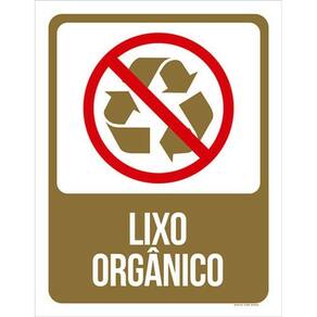 Kit 10 Placas Lixo Marrom Orgânico 36X46