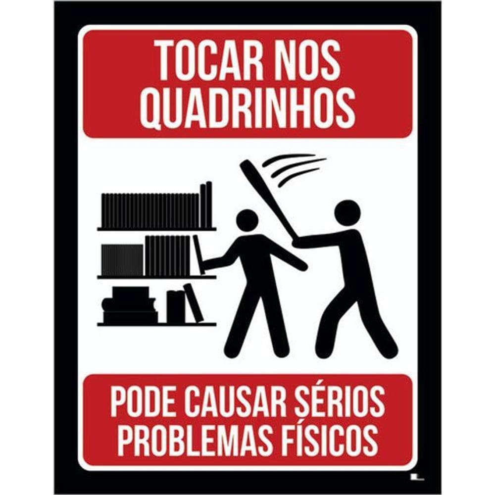 Kit 5 Placas Tocar Nos Quadrinhos 36X46