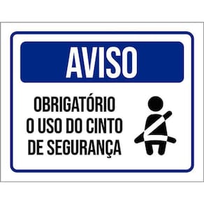 Kit 5 Placas Aviso Obrigatório Cinto De Segurança 36X46