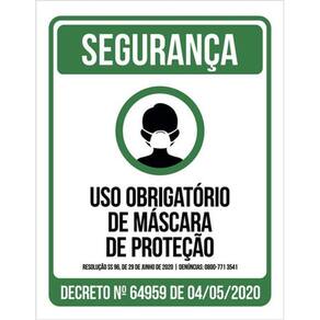 Kit 3 Placas De Segurança Uso Obrigatório De Máscara 36X46