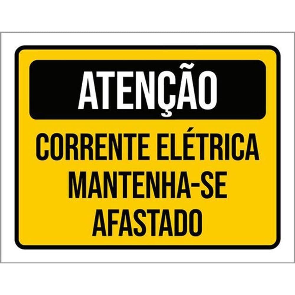 Kit 3 Placas De Atenção Corrente Elétrica 36X46