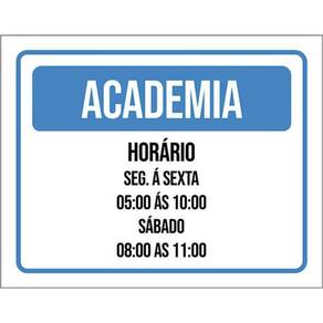 Kit 10 Placas Academia Horário Segunda Sexta Sábado 36X46