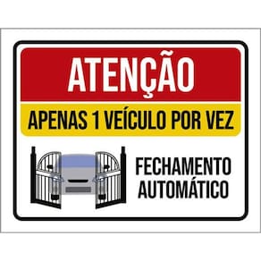 Kit 5 Placas Fechamento Automático Um Veículo 36X46