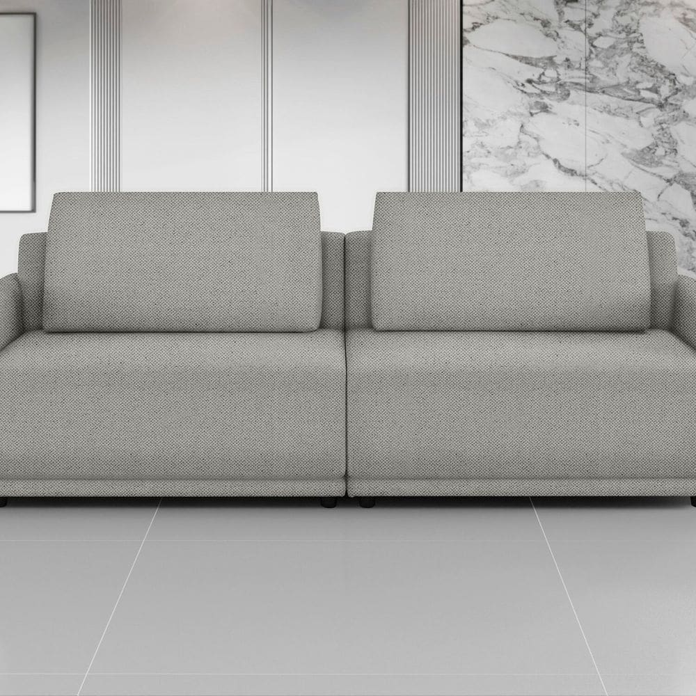 Sofá 2 Lugares 220 Cm Apolo Linho Cinza