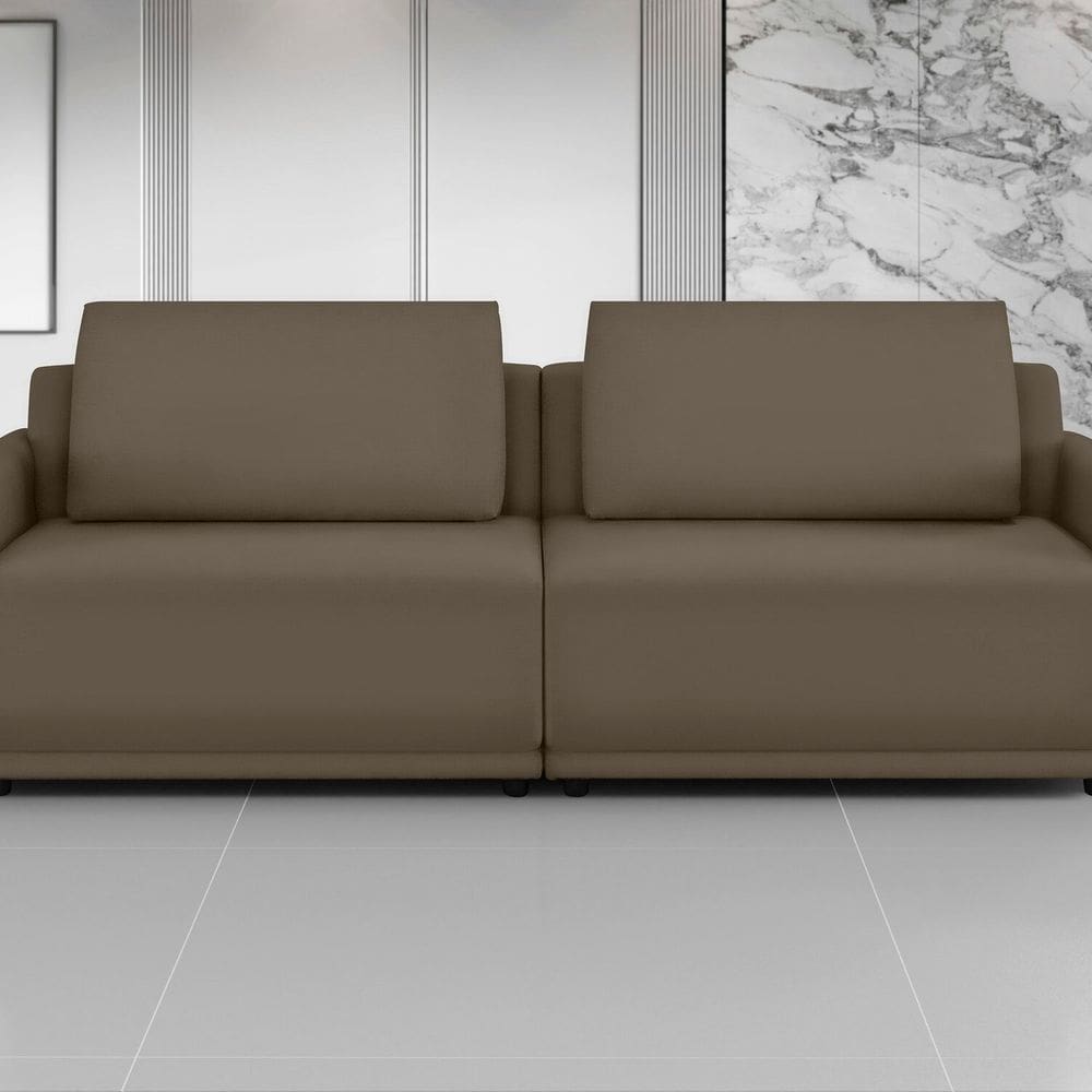 Sofá 2 Lugares 260 Cm Apolo Veludo Marrom