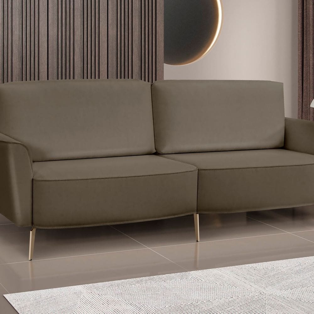 Sofá Vênus 200 Cm Veludo Marrom