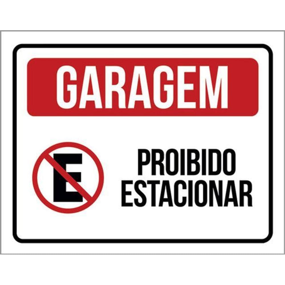 Kit 10 Placas Garagem Proibido Estacionar 36X46