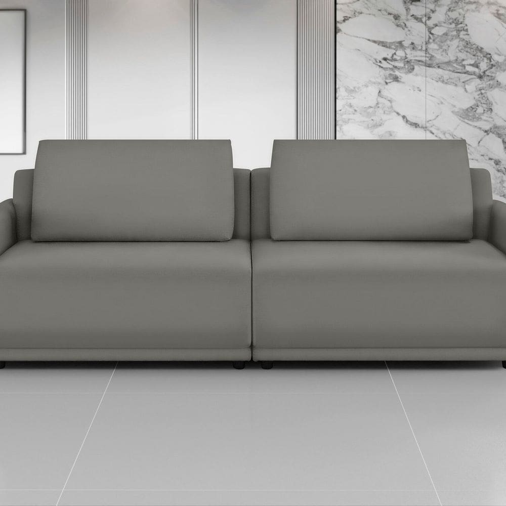 Sofá 2 Lugares 220 Cm Apolo Veludo Cinza