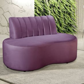Sofá Redondo Curvo Orgânico Namoradeira Doha Roxo
