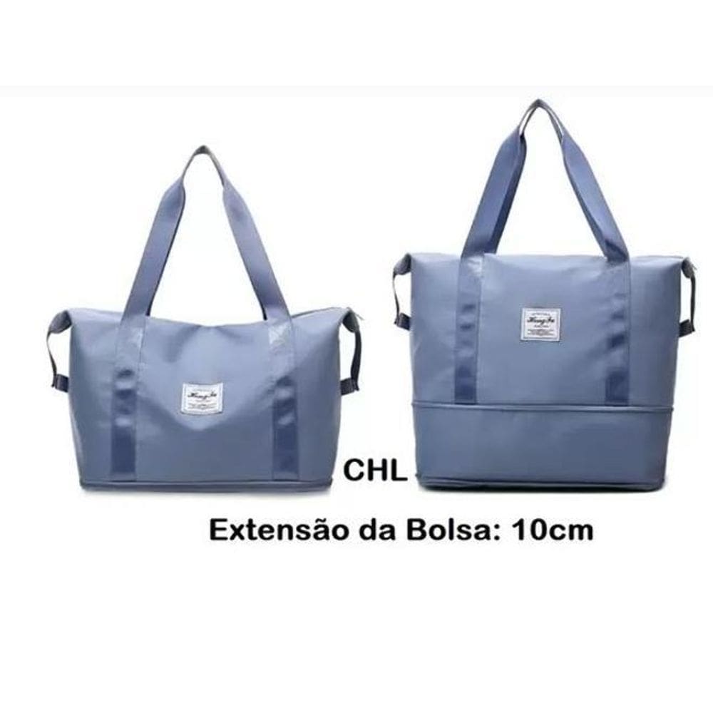 Bolsa De Viagem Multifuncional Dobrável Grande Azul