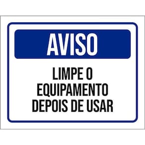 Kit 3 Placas Aviso Limpe Equipamento Antes Usar 36X46