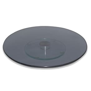 Prato Giratório 8Mm Vidro Temperado Resistente Fumê 40Cm